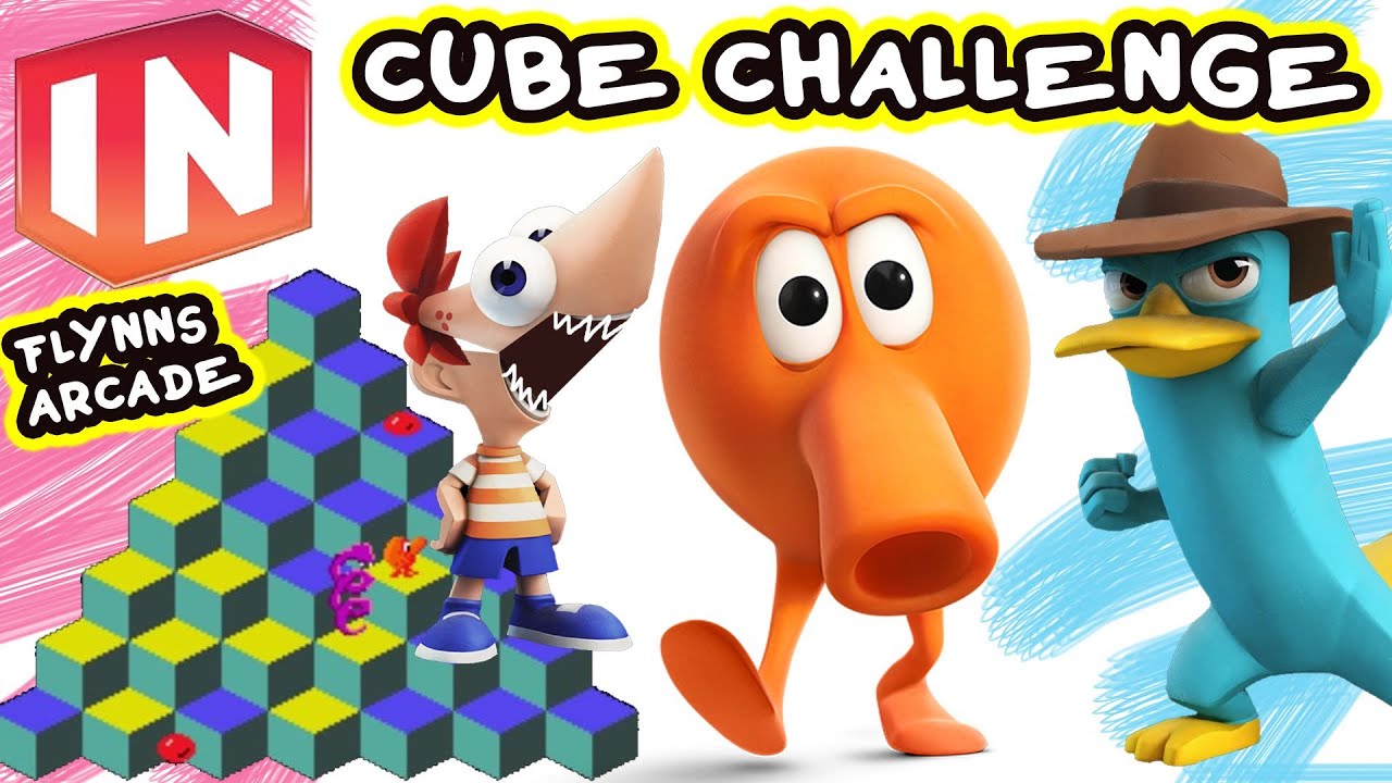 Финес & Агент P Cube Challenge - Q * Bert Дисней Бесконечность Toy Box Share (Face Cam)