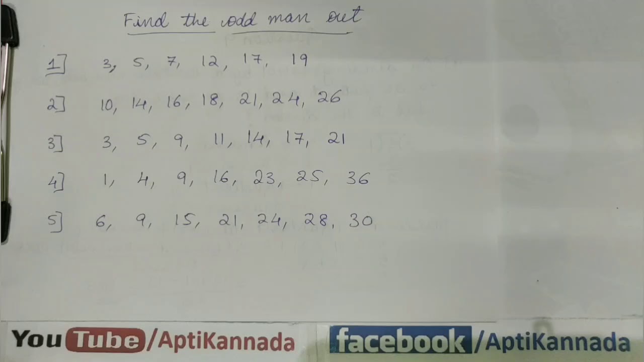 Odd man out series | Part 1 | Apti Kannada | Aptitude