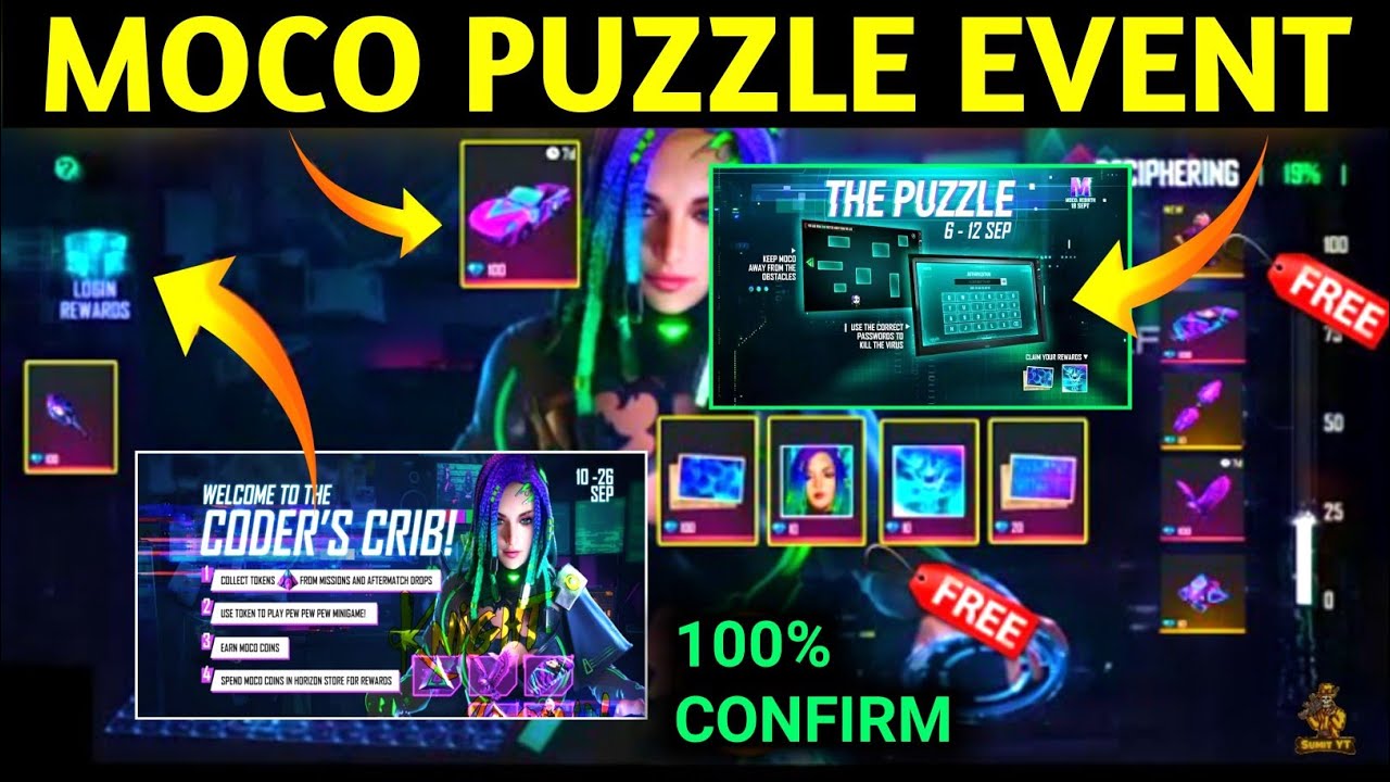 the puzzle event free fire/how to complete moco puzzle event in free fire/moco puzzle event ff