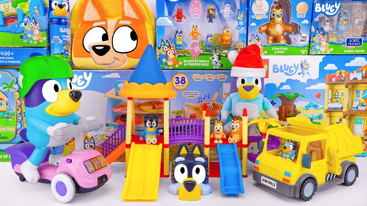 Bluey Toy Collection Unboxing Review 🐾 Bluey Playground Playset & Scooter Time Bluey