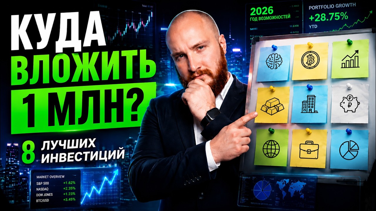 💸1 млн рублей в 2026 году - 8 лучших способов для инвестиций!