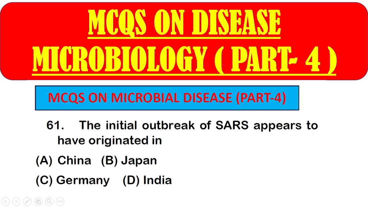 MCQS ON DISEASE MICROBIOLOGY *PART 4* |  MICROBIAL DISEASE MCQ QUESTION WITH ANSWER