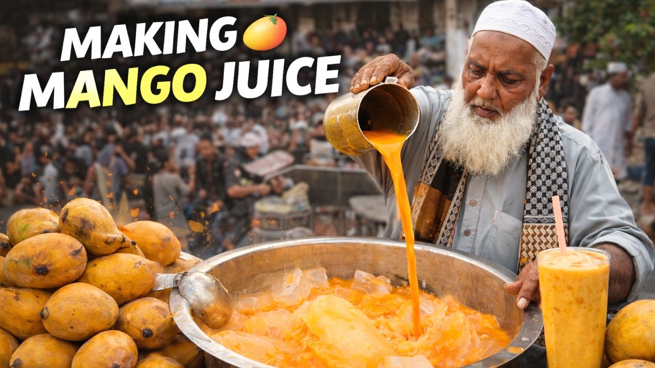Hardworking Old Man Making Mango Juice 🥭 Sideroad Drink Ice Mango Milkshake  Street Food