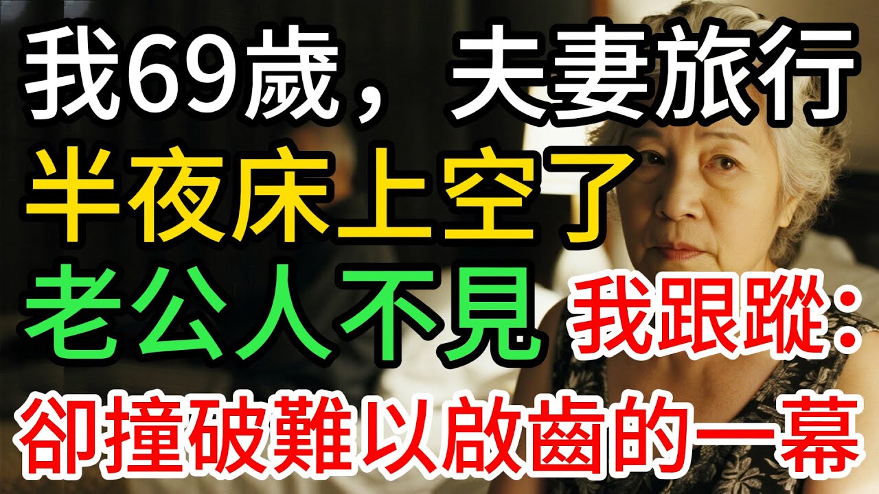 我69歲，夫妻旅行，半夜，老公偷偷外出，我起床跟蹤：真相讓我心碎…