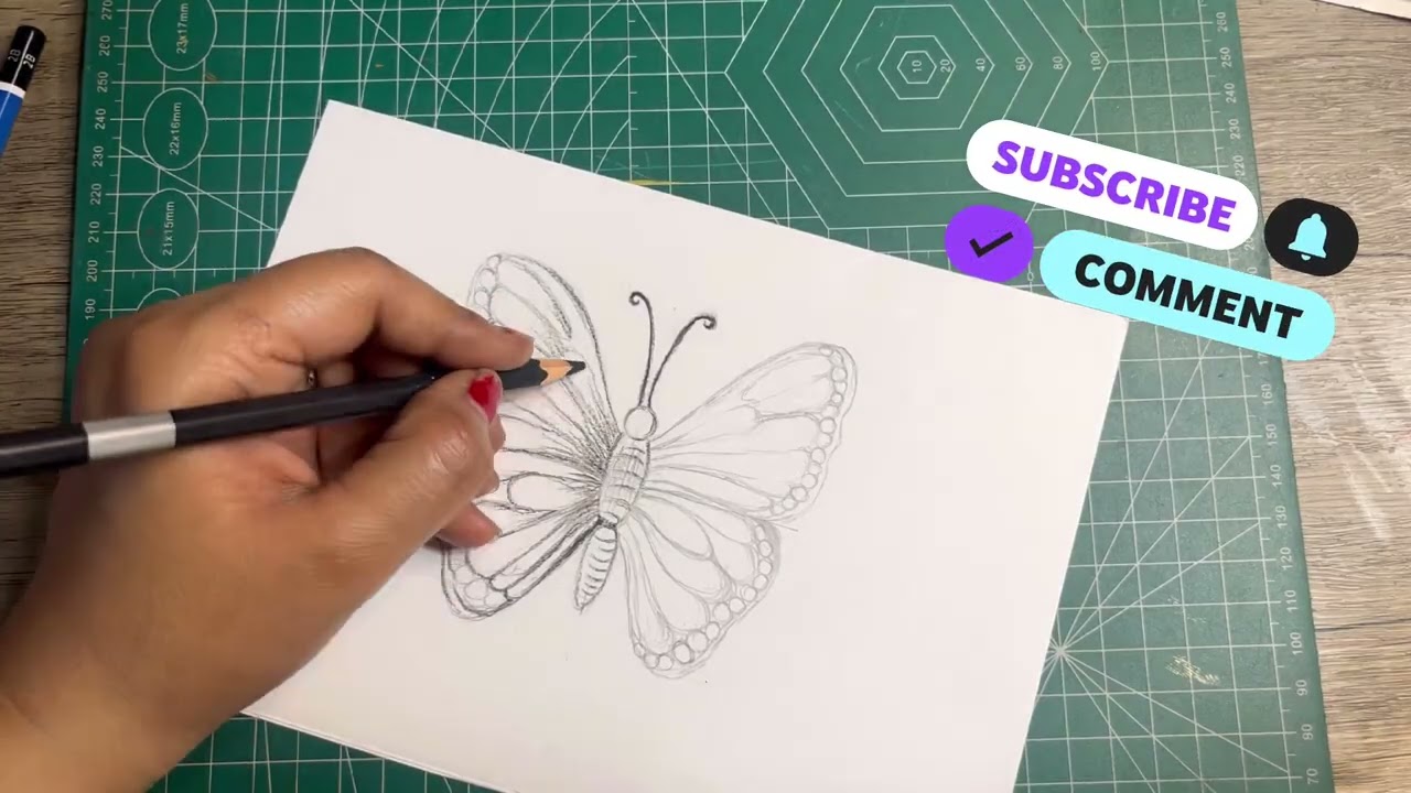 Butterfly 🦋 Tutorial #butterfly #charcoaldrawing #tutorial #pencildrawing 