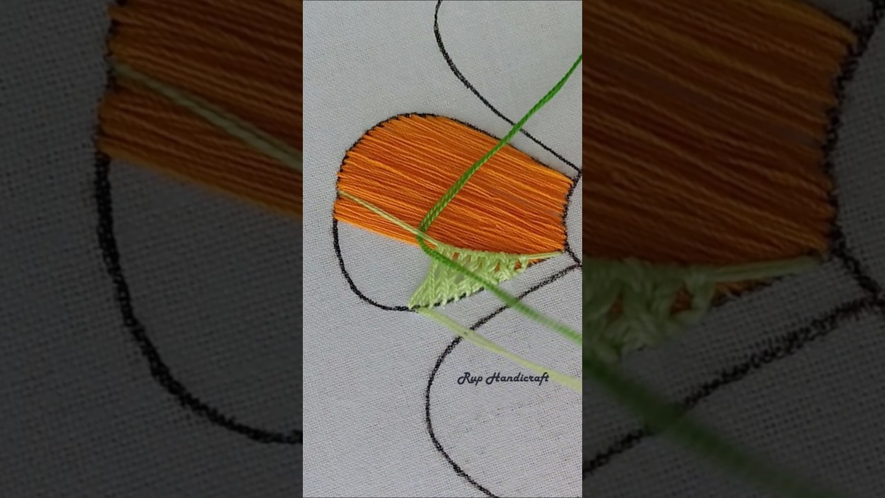 Flower design hand embroidery work 🪡🧶🌿❣️