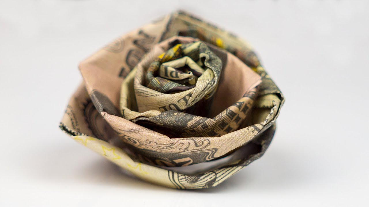 How to make a money origami rose out of Dollar bills 🌹 EASY