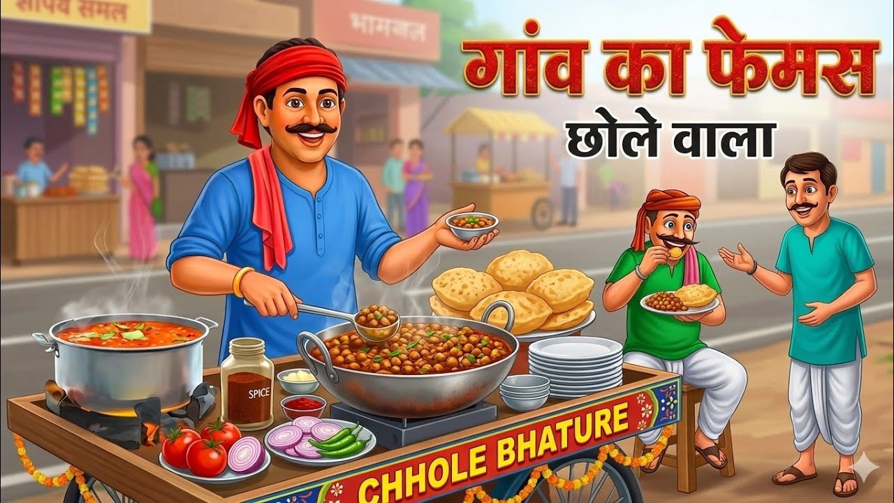 गाँव का फेमस छोले भटूरे वाला |  famous chhole bhature wala | hindi kahani | hindi moral stories | 