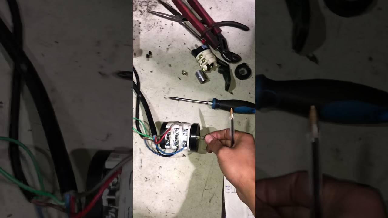 TYRE CHANGER MACHINE REPAIR REVERSE & FORWARD SWITCH(DRUM OR SQUARE) CONNECTION 3 OR 1 PHASE WIRING.