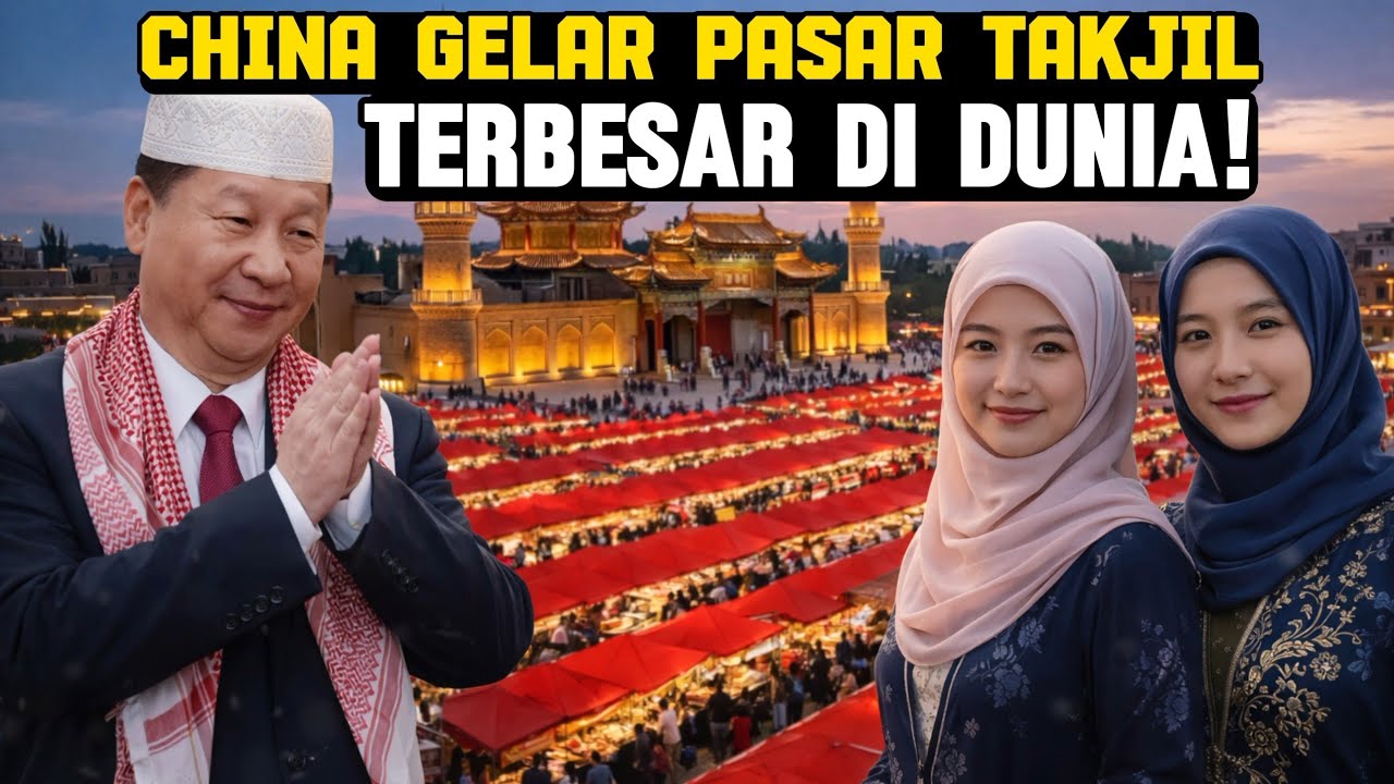 RAMADHAN MENGGEMPARKAN CHINA! Pasar Takjil Terbesar di Dunia Dipadati Jutaan Orang