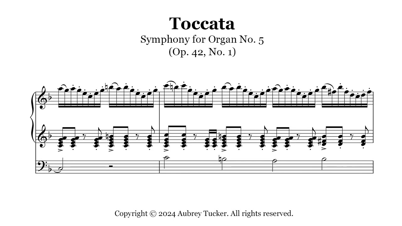 Organ: Toccata (Symphony for Organ No. 5, Op. 42, No. 1) Abridged & Simplified - Charles-Marie Widor