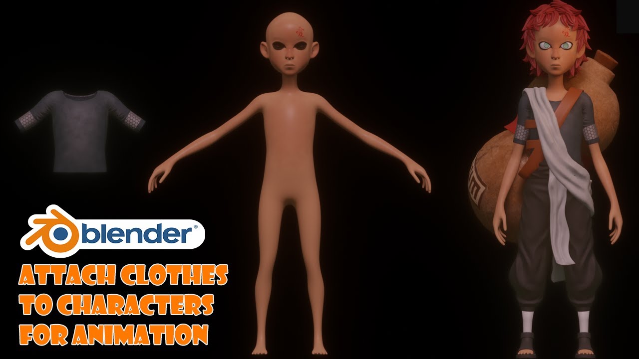Как прикрепить одежду к персонажу в Blender для анимации