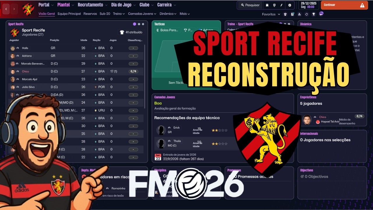 [PT-BR] - FM26 Sport Recife Rumo a serie A T1 #8  - !Pix