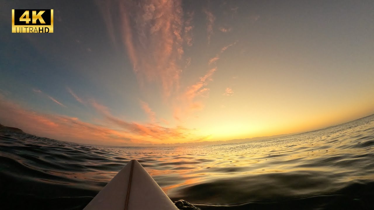 SURFING GLASSY SUNRISE WAVES! (RAW POV)