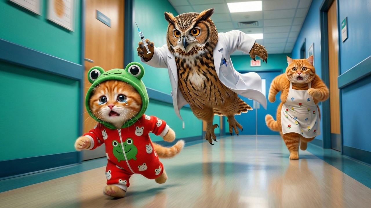 Ginger Kitten Runs Away From The Doctor! 😱   Funny Mama Cat