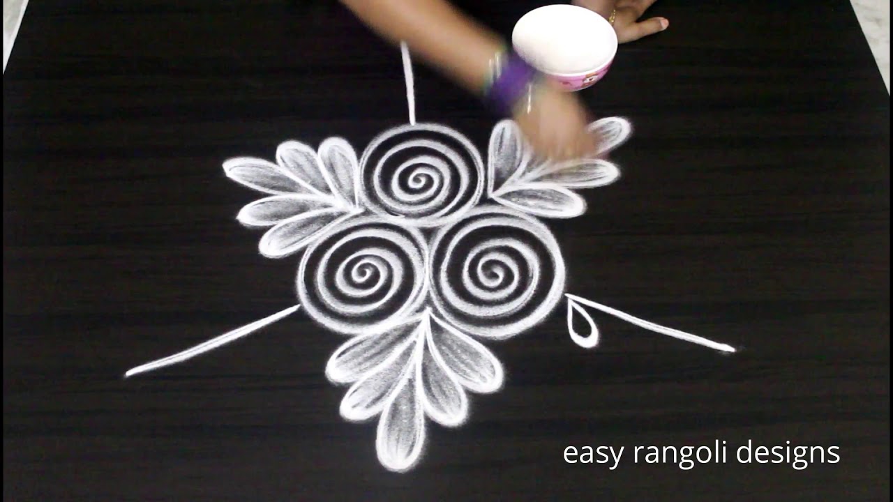 Indian ancient rangoli designs without dots ! Freehand kolam ! easy muggulu