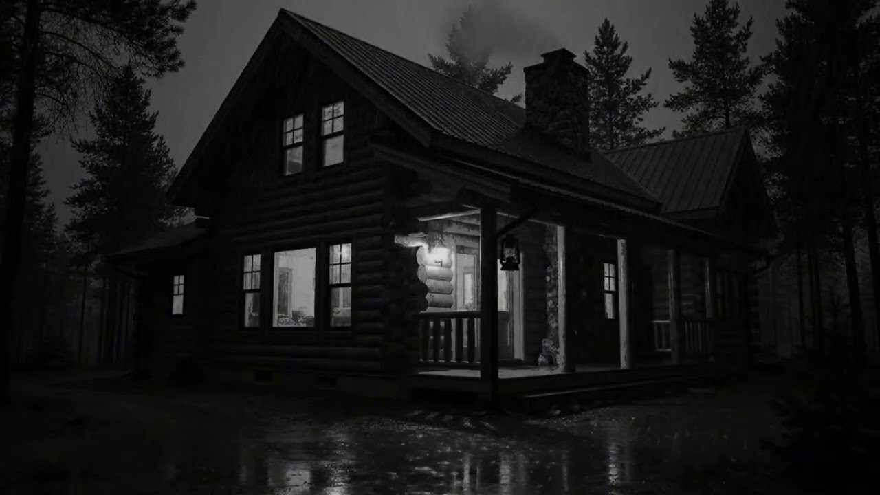 Relaxing Cabin Thunderstorm Ambience | Heavy Rain for Sleeping, Deep Rest, and Calm Night