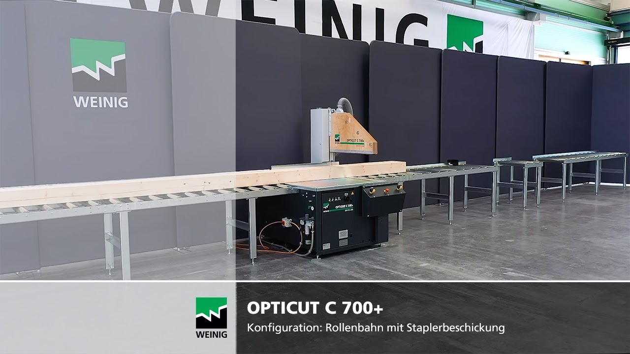 Untertischkappsäge OptiCut C 700+ | Konfiguration: Rollenbahn mit Staplerbeschickung