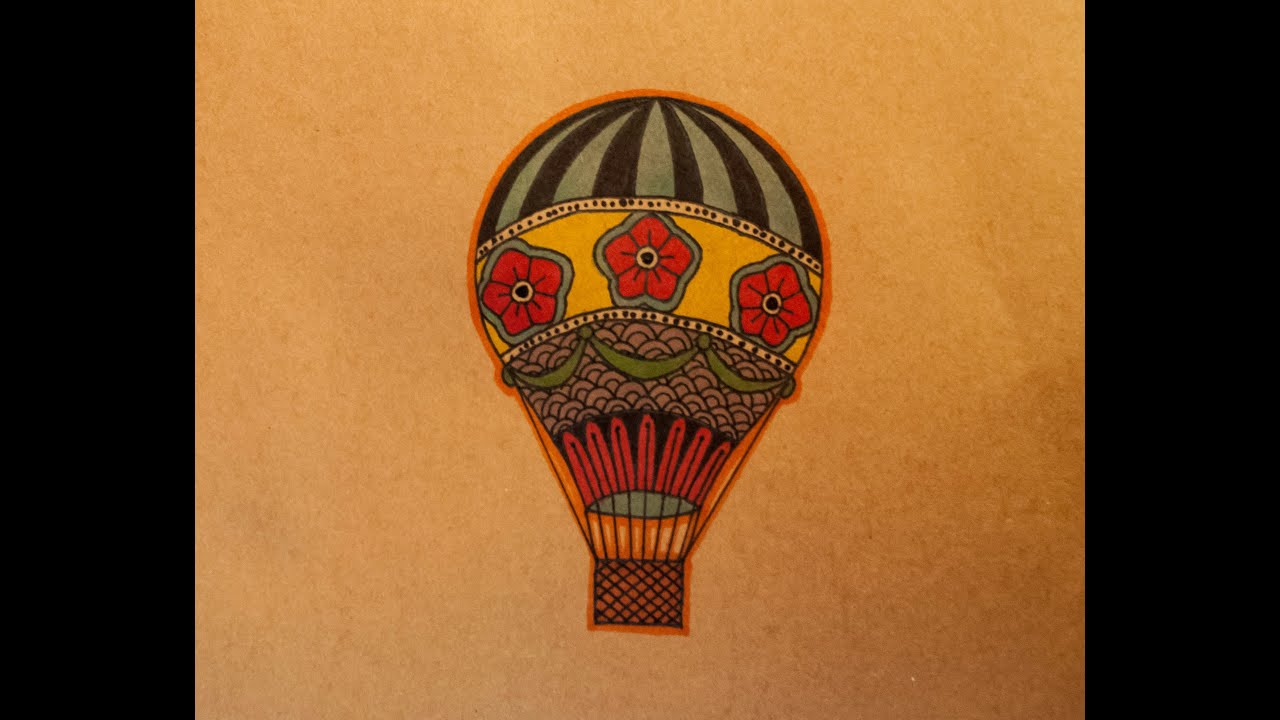 How to draw an Old School Hot Air Balloon by thebrokenpuppet