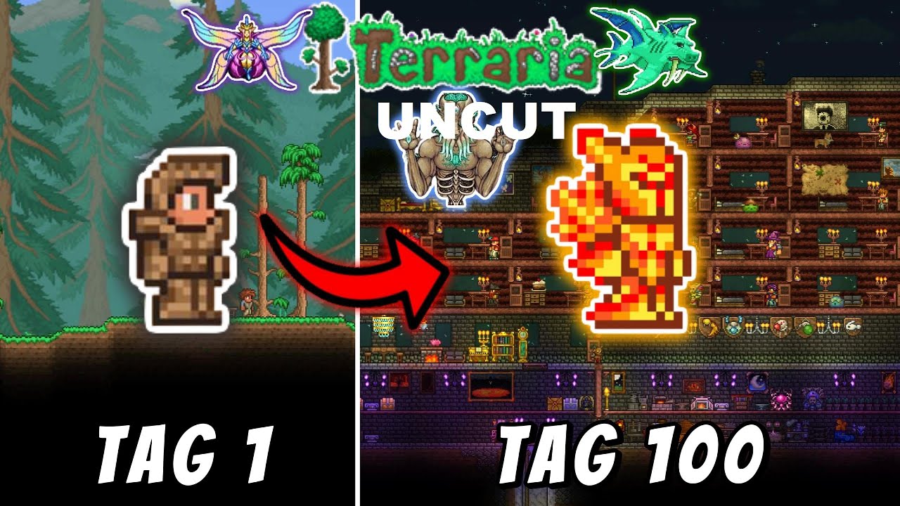 Schaffe ich als Terraria Beginner in 100 Tagen es durchzuspielen? Uncut Teil 1/4