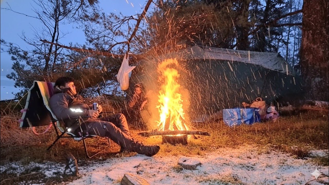 Winter  Camping  ตั้งแค้มป์นอนป่าหิมะ ฤดูหนาวสวีเดน อากาศติดลบหนาวสุดฯ