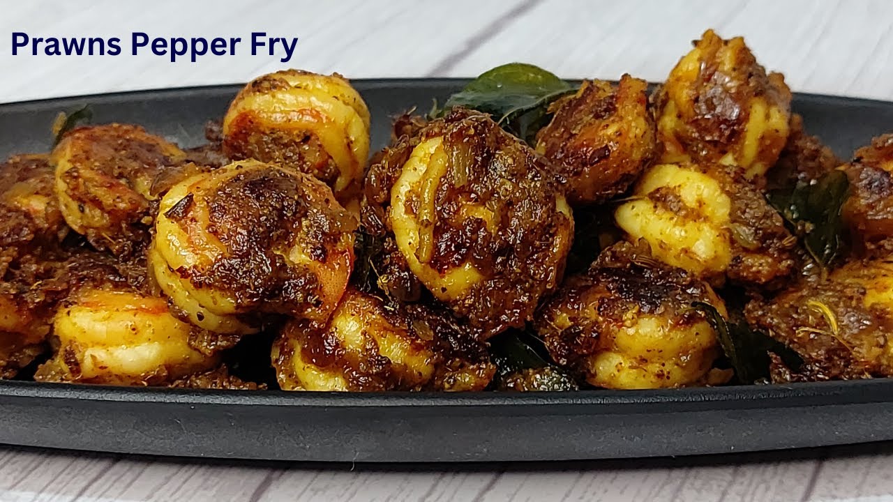 Traditional Prawn Pepper Fry | PRAWN VARUVAL | Prawns Fry Recipe