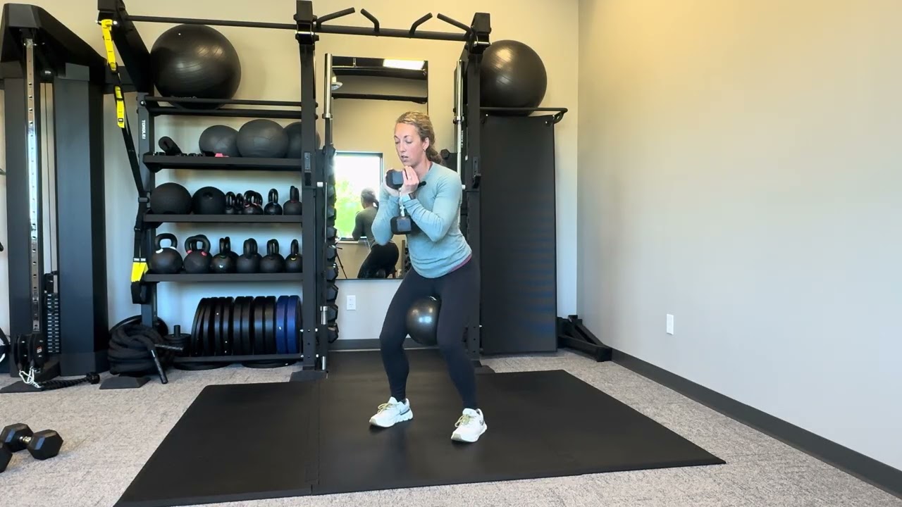 Pilates ball squats 