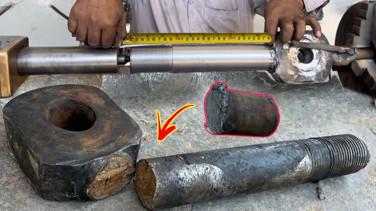 Dump Trailer Hook Broken::Rusted Shaft Repaired With High-Precision Lathe Threading( Never Seen )….