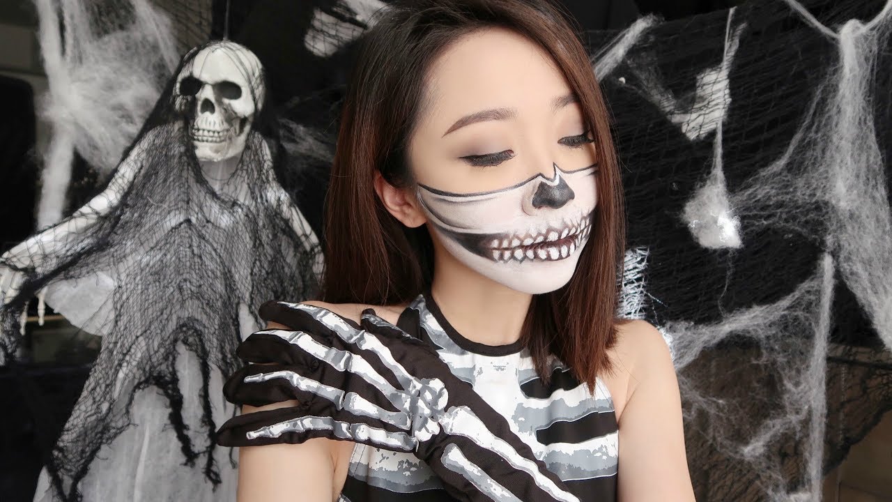 HALF SKULL HALLOWEEN MAKEUP | 🎃万圣节骷髅妆🎃