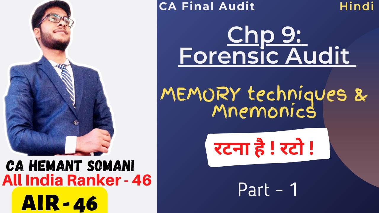 CA Final Forensic Audit revision | MNEMONICS Series