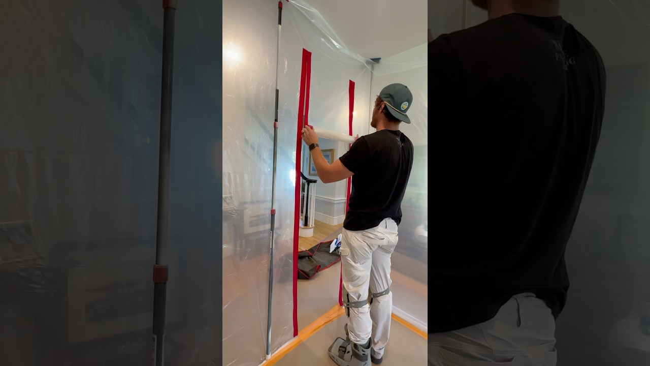 How to build a paint booth in a home 🏠 with proper ventilation 💨 #painting #contractor #process