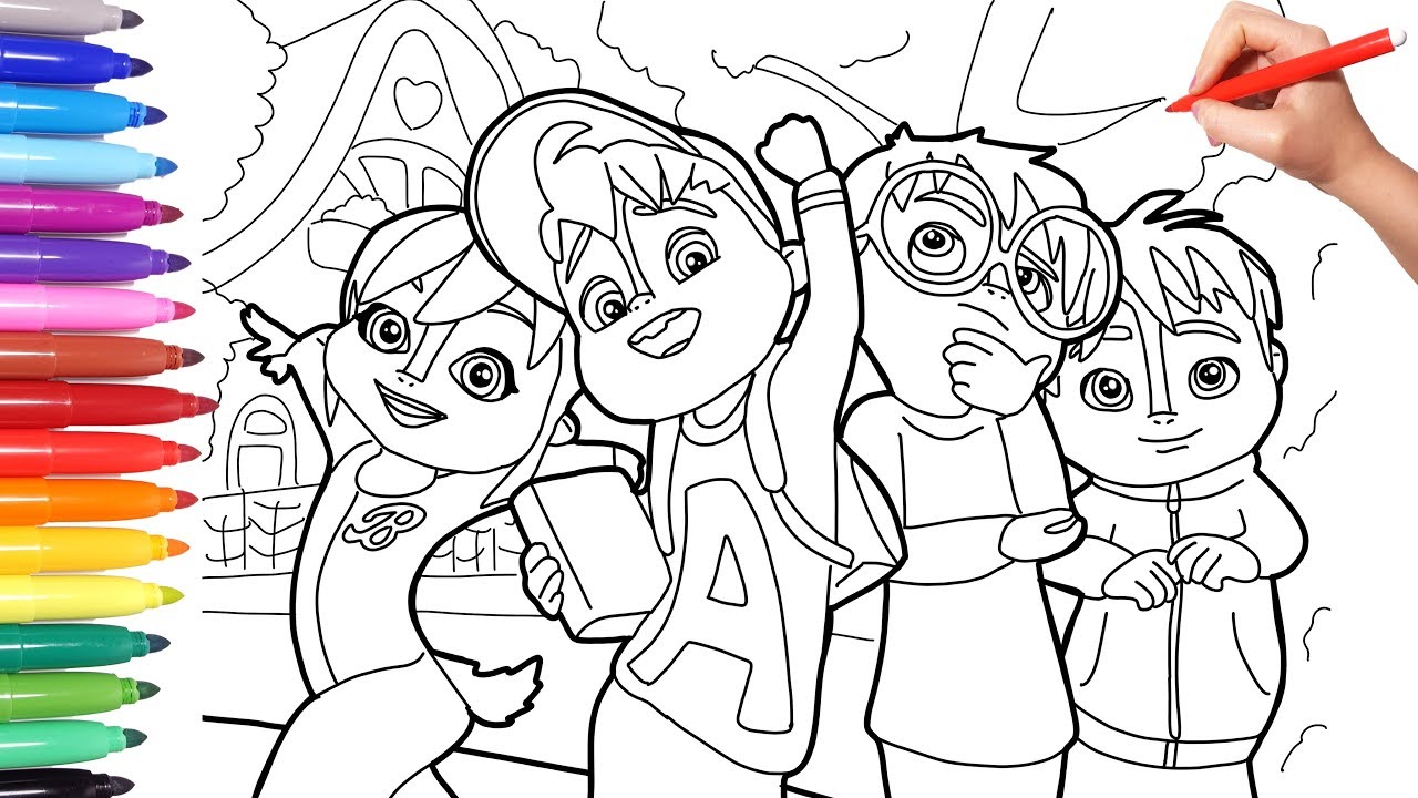 Alvinnn and the Chipmunks, Alvin Coloring Page for Kids, How to Draw Color Alvin Simon Theo Brittany