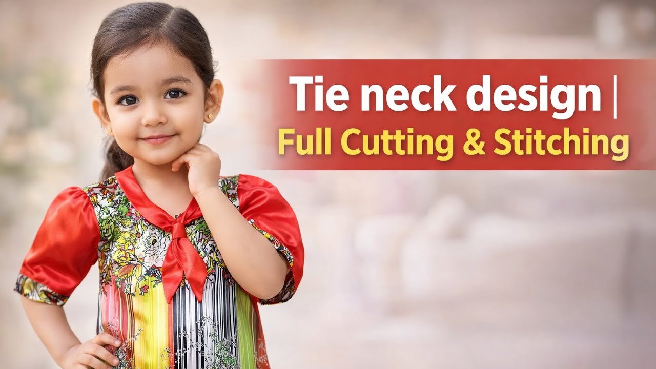 How to Perfectly Stitch Tie Neck Design ❤️👗 | Full Cutting & Stitching Tutorial 💯