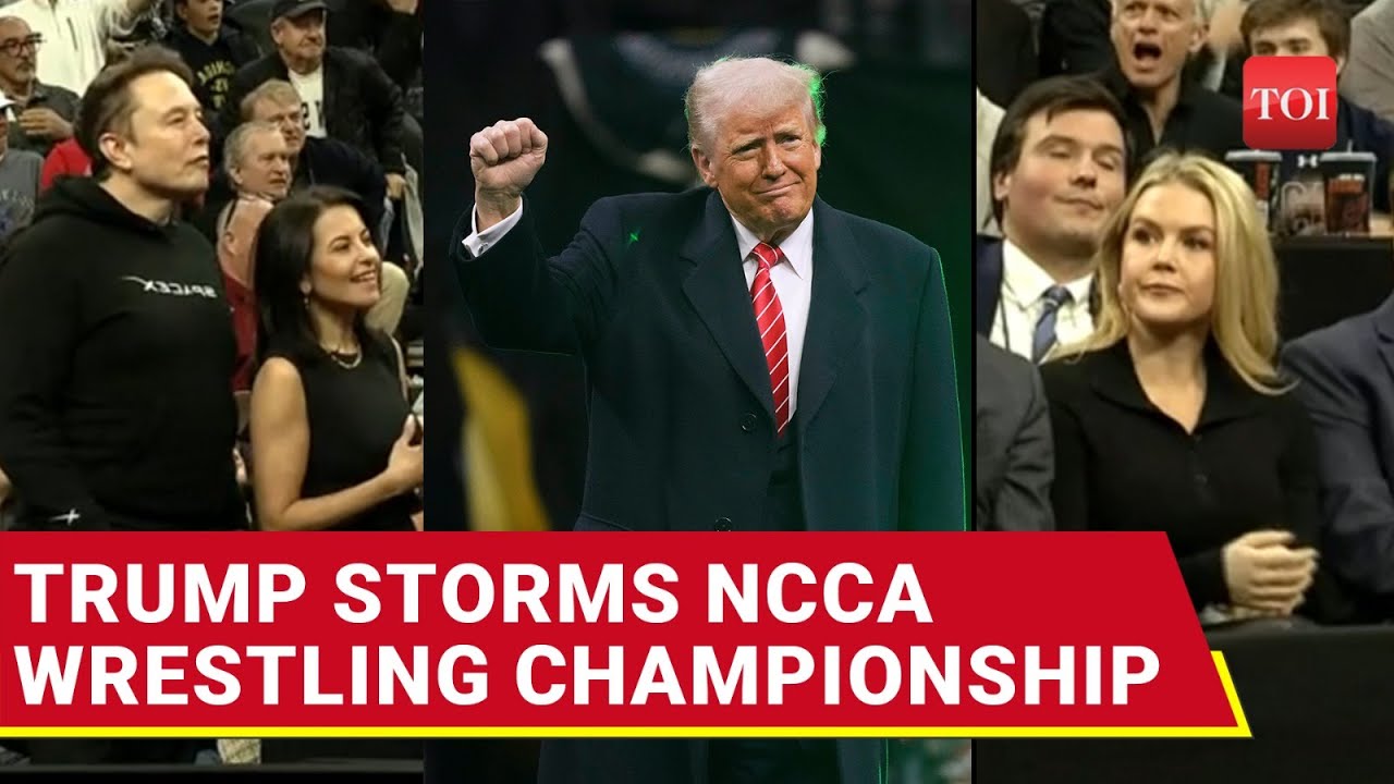 Trump's Dramatic Wrestling Championship Entry STUNS Elon Musk, Karoline Leavitt | NCAA | Watch