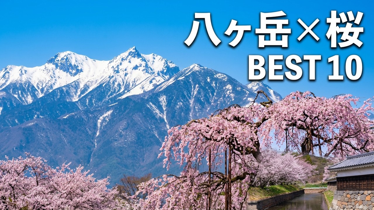【感動必至！】八ヶ岳を望む桜絶景ベスト10選！  / わに塚のサクラ・龍岡城・諏訪湖など / Best 10 Sakura Overlooking Mt. Yatsugatake, Japan