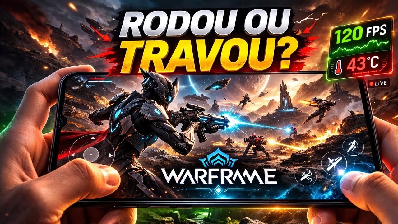 WARFRAME MOBILE NO POCO X7 PRO 😳 AGUENTA 120FPS? (FPS + TEMPERATURA NA TELA 🔥 COM COOLER
