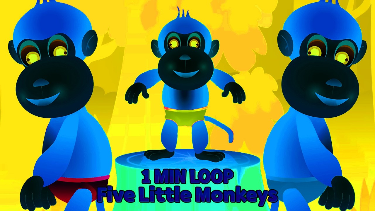 🎶 [2 MIN LOOP] 🐒 Five Little Monkeys Remix Fun Nursery Rhymes Beats 🎧 Sound Variations @ToonyMonka