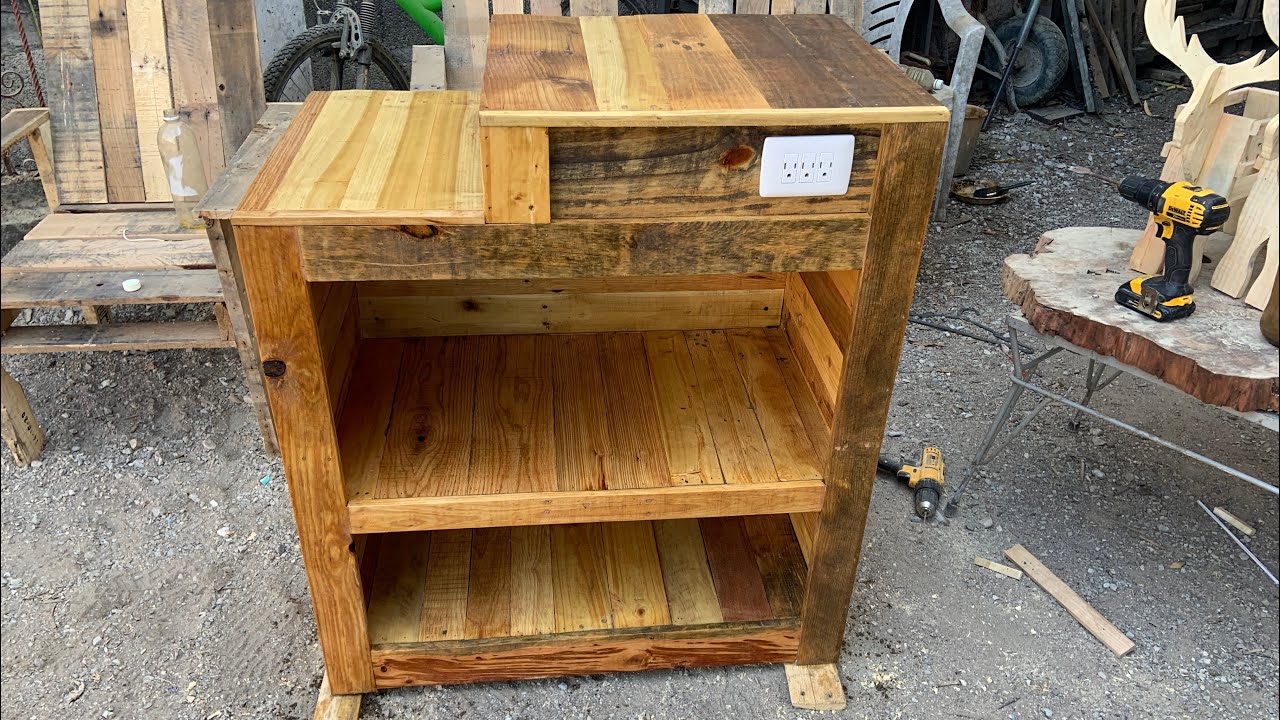 Mueble para estufa dos quemadores y conecciones de palets tarimas