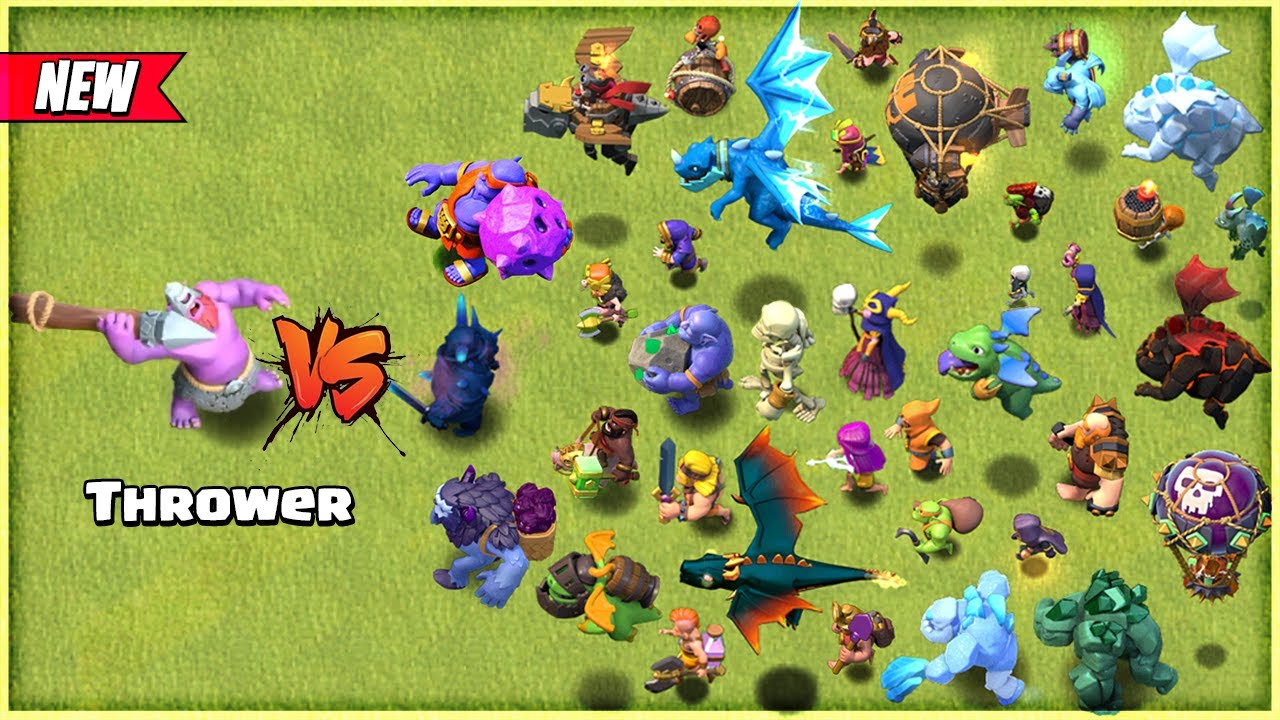THROWER VS ALL MAX TROOPS | Clash of Clans