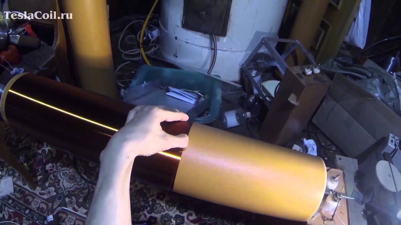 Winding a large Tesla coil secondary in 8 minutes