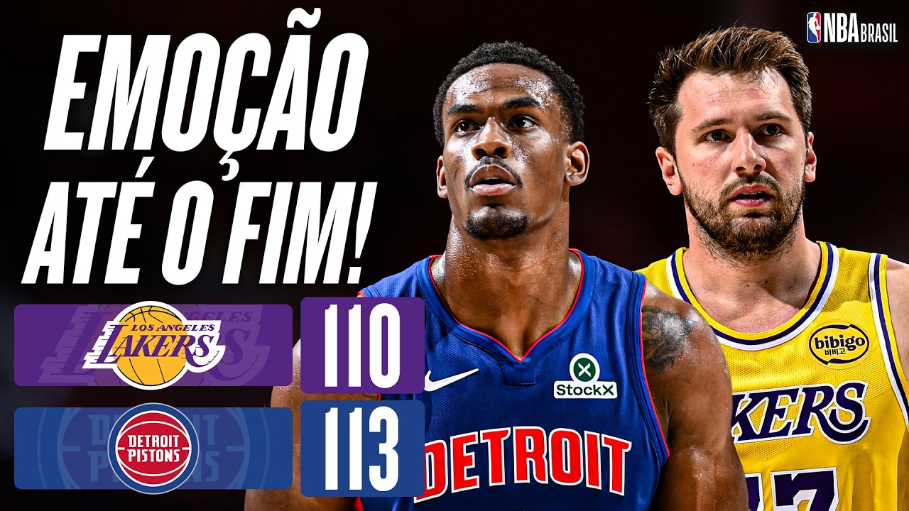 LAKERS encerram sequ&ecirc;ncia de vit&oacute;rias em JOG&Atilde;O vs PISTONS 🔥 - NBA Melhores Momentos