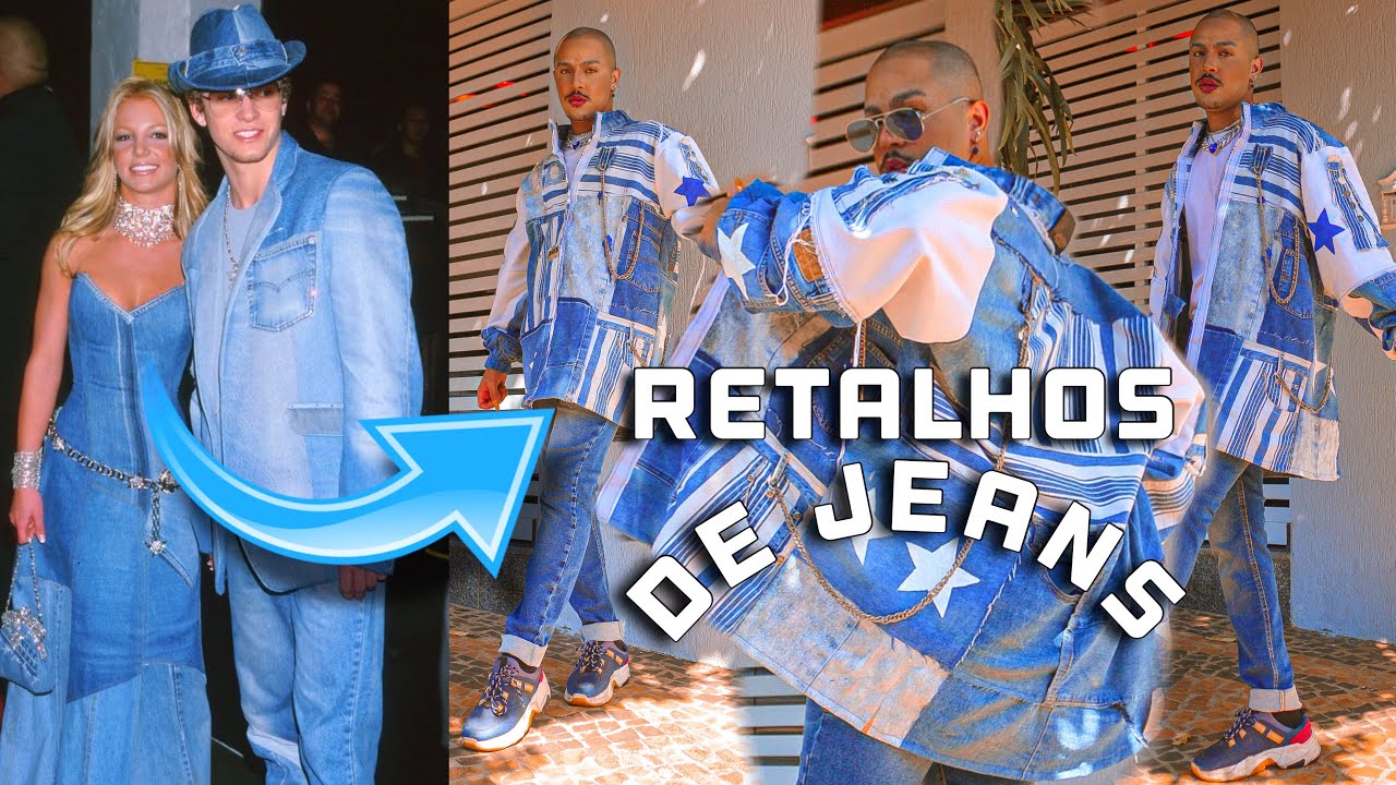 FIZ UMA JAQUETA PARA LIBERTAR A BRITNEY - JAQUETA COM RETALHOS DE JEANS-EGO OLIVER