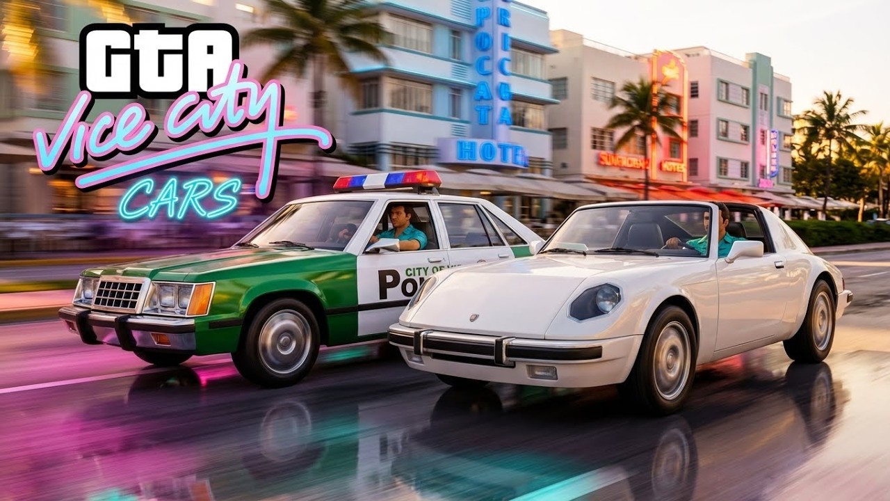 GTA Vice City Cars: AI Transformation (30 Iconic Vehicles)