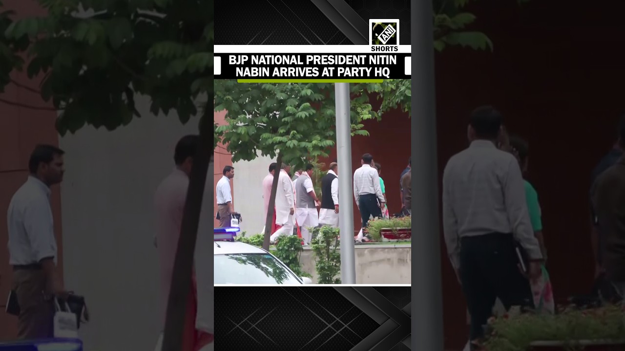 BJP National President Nitin Nabin arrives at party headquarters to chair meeting with leaders