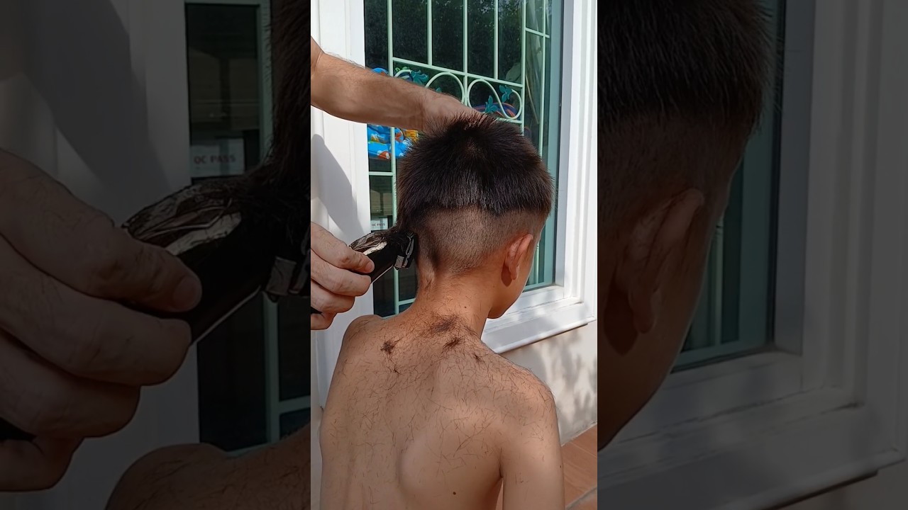 Back to School🇹🇭 #students #thailand #kids #barber #haircut #fatherandson #cuteboy #school #fun