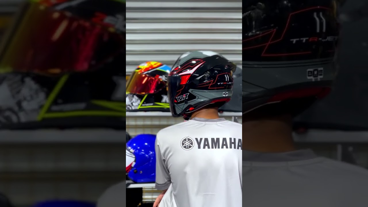 DETAILING KYT TTR JET LED BLACK GREY HELMET DOUBLE VISOR❣️🏍️ ✅ COMFORTABLE ✅ TRENDING ✅ QUALITY