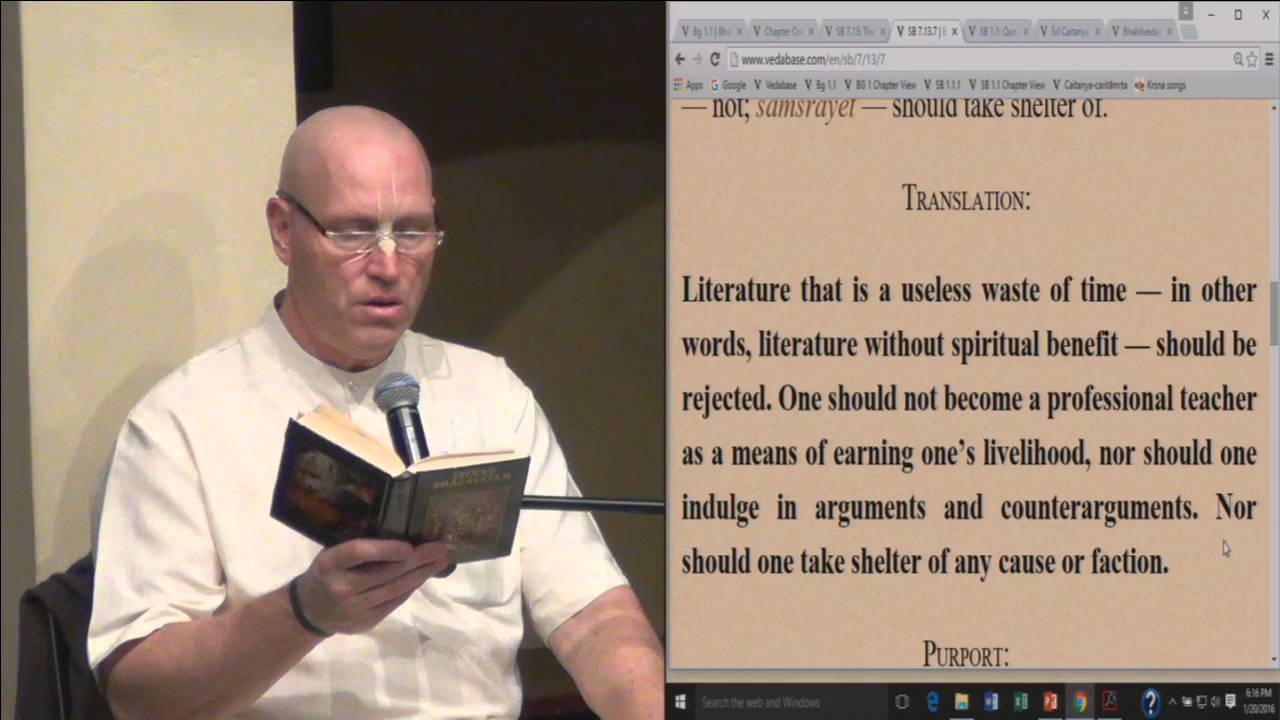 Learning complete surrender to Krishna by HG Vaisesika Prabhu, 01-20-16