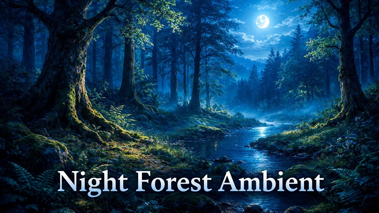 Night Forest Fantasy Ambient (1 Hour) | Relaxing Writing & Reading Atmosphere