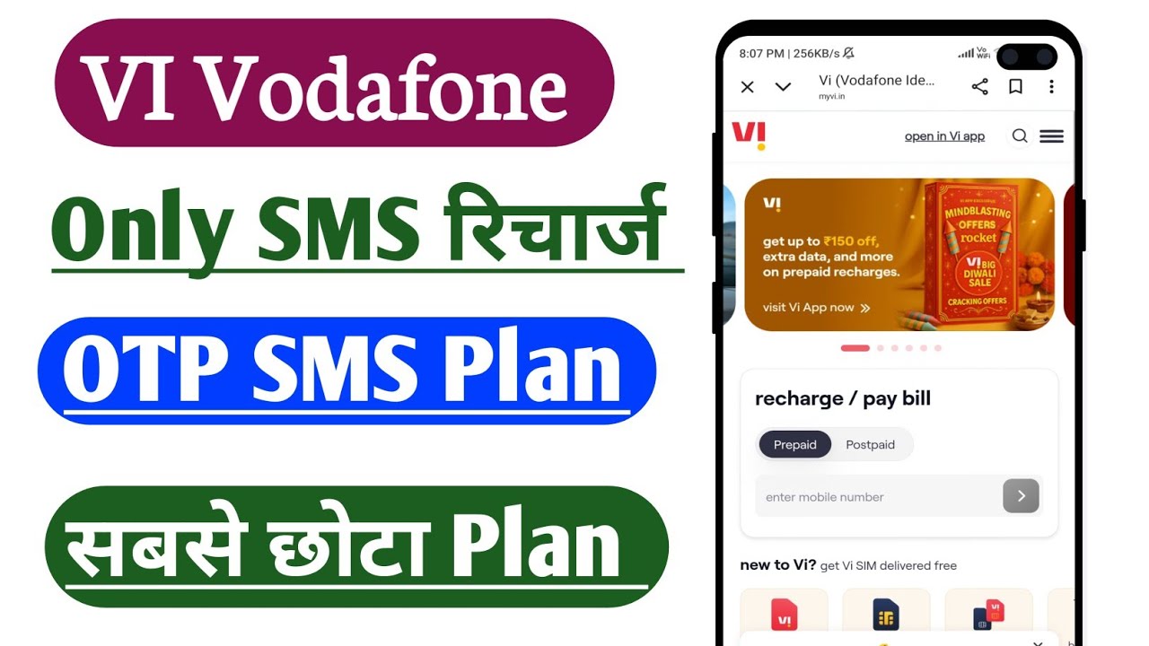 VI SMS Recharge Plans | Vodafone SMS OTP recharge plan 2025