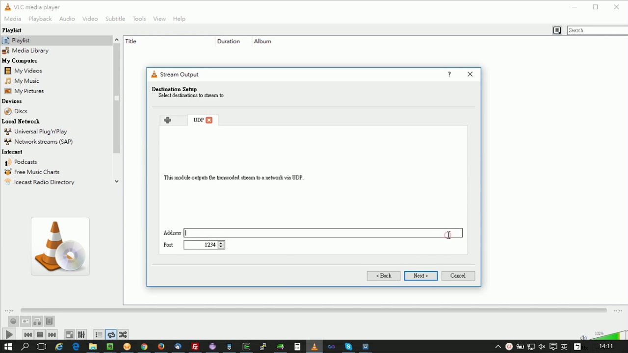 vlc create udp streaming